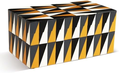 Handicrafts Home Black White Large Decorative Keepsake Box with Lid, 10x5x5 by HandicraftsHome