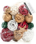 ANDALUCA Decorative Balls Orbs Bag (Red, Green & White) by ANDALUCA
