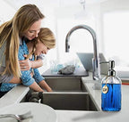 JASAI 18 Oz Clear Glass Soap Dispenser with Rust Proof Stainless Steel Pump - Image 3