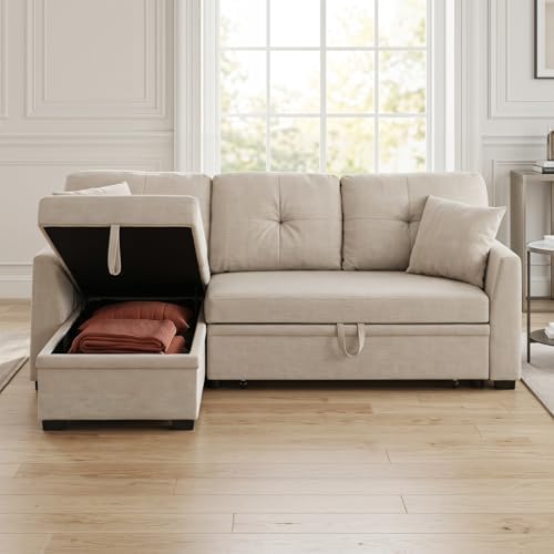 Convertible Sofa Bed, L Shape Sleeper Sofa - Image 8