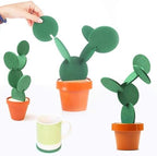 Coasters DIY Cactus Coaster Set of 6 Pieces with Flowerpot Holder for Drinks Novelty Gift for Home Office Bar Decor and Improvement, Sirensky Brand - Image 2