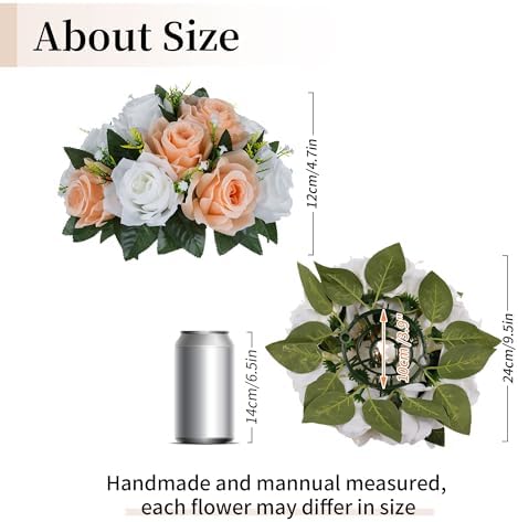 BLOSMON Flower Balls for Wedding Centerpieces: 10pcs 9.5 Inch Fake Rose - Image 6