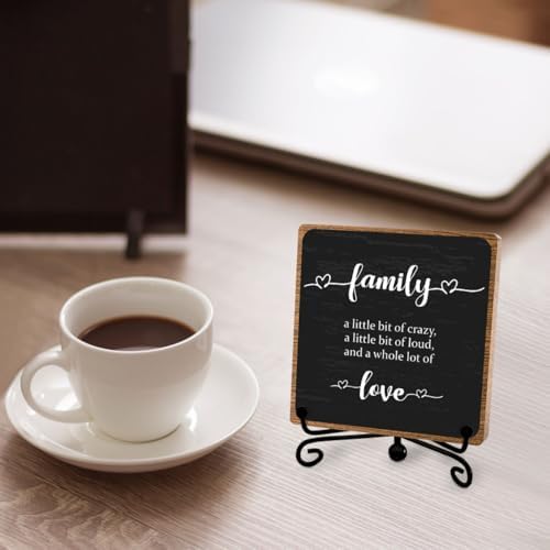 Farmhouse Decor Sign, Home Plaque Wooden with Stand, Housewarming Gifts for Women Men Family, Table Desk Cubicles Accessories for Living Room Bedroom Home Decorations - Image 4