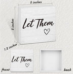 Let Them Wooden Sign, Office Decorations for Work, Let Them Mental Health Rustic Wood Box Signs 5x5 Inch, Desk Shelf Tabletop Decor for Home Cubicle Decor, Office Gifts for Coworkers Women - Image 2