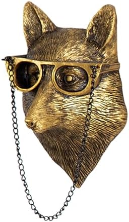 GUASDIE Animal Heads Wall Decor, Faux Deer Head Mount, Animal Sculptures Wall Decor, Resin Animal Head Wall Hanging Decoration for Living Room Bedroom Kitchen Gift,Fox by GUASDIE