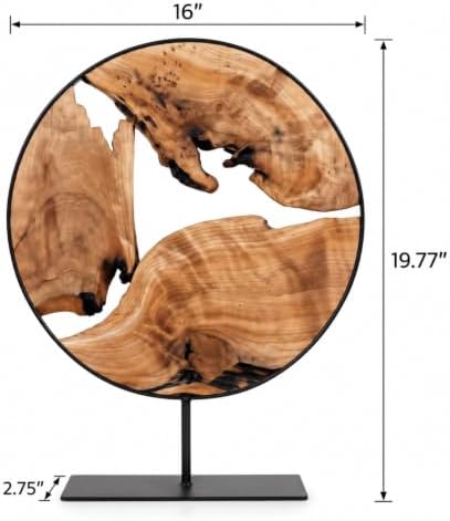 WELLAND Irregular Wood Sculpture, Tabletop Sculpture Collectible Decoration for Home Office Decor (Extra Large) - Image 6