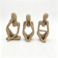 BrownLove 3pcs Human Body Abstract Art Decoration, Modern Imitation Stone Art Resin Statue by Unknown