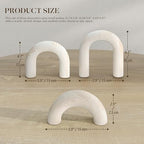 EOSAHR Pine Wood Arch Decor: Wood Sculpture for Bookshelf Decor, Whitewash - Image 2