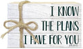 Mini Decorative Books For Home Decor, Small Christian Table Faux Wood Book Stack Decor, I Know The Plans I Have For You Bible Stacked Decoration, Stack Display For Nightstand, Three Pieces -A(07) by Unknown