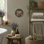 Bathroom Metal Sign 8x8in Round Vintage Plaque for Restroom Wall Decor Functional Home Gift - Image 7