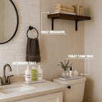 Bathroom Vanity Tray for Countertop, 12" x 6" Oak Wood Toilet Tank Tray - Image 4