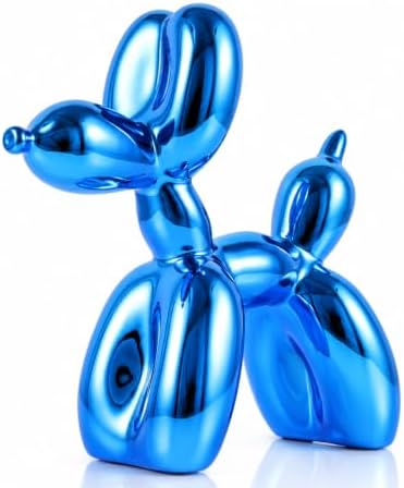 Blue Balloon Dog, Animal & Modern Sculpture, Preppy & Office Gold Decor, Small Figurines by XIAOMAGG
