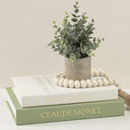 Premium Linen Faux Book Box Set of 2: Aesthetic Book Safe with Hidden Storage for Living Room Console Table & Bookshelf Decor, Home Organizer, Green & Beige, Tallest 10.67in by DesigntheQuietwithFveuc