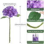 Coferset 3pcs Lifelike Real Touch Hydrangea Artificial Flowers,Purple - Image 3
