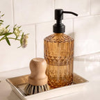 JASAI 18Oz Amber Glass Soap Dispenser with Black Pump for Bathroom. - Image 5