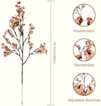 8Pcs Babys Breath Fall Flowers Artificial Silk Faux Flowers Beige Brown - Image 2