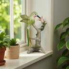 Braxio Bird Figurines Home Decor – Resin Tabletop Green Hummingbird Decor Sculpture for Shelf Bookcase Coffee Table Farmhouse Modern Decorative Accent for Living Room Office Gifts 6 x 4.5 x 9.25 Inch - Image 2