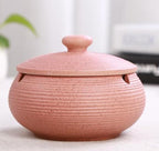 Lependor Ceramic Ashtray with Lids,Windproof,Cigarette Ashtray for Indoor or Outdoor Use，Ash Holder for Smokers,Desktop Smoking Ash Tray for Home Office Decoration - Pink - Image 3