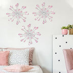 DXYAKY Set of 3 Pink Metal Starburst Wall Art Decor, Rhinestone Crystal Home Decor Accents, 11.8 Inch Decorative Wall Hanging Diamond, Jeweled Sparkle Wall Sculptures for Living Room Bedroom - Image 2