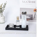 Silicone Bathroom Vanity Tray Dish Soap Holder Sink Organizer, Marble Black - Image 2