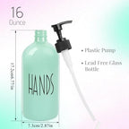 16 Oz Glass Soap Dispenser with Pump for Kitchen (Turquoise Green) - Image 3