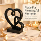 Anniversary Wedding Couples Gift Black Hearts Resin Statue Decor - Image 4