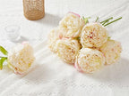 SITUMEIZI 10PCS Artificial Peony Flowers, Real Touch Fake Silk Bouquet with Stems for Home Mothers Day Wedding Party Centerpieces Table Decoration Indoor(Champagne) - Image 4