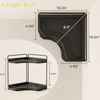 2-Tier Corner Bathroom Counter Organizer for Storage, Black - Image 2