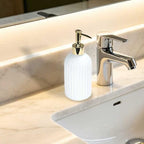 Soap Dispenser 14Oz White Glass Hand Soap Dispenser for Kitchen Countertop - Image 5
