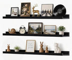 36inch Long Floating Shelves for Wall Decor, 3-Set Shelves with Lip, Black by RicherHouse