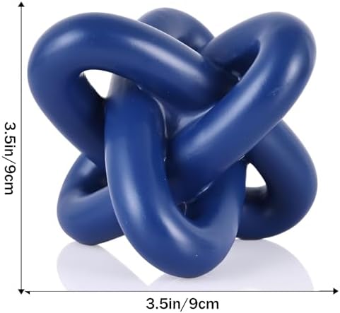 Blue Knot Sculpture, Three Knot Sculptures, Blue Home Decor Accents, Knot Sculptures for Rustic-Style Coffee Tables, Living Room Dining Tables, Entrance Hall Shelves, and Small Decorations. - Image 6