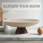 LIN CHUAN Large Decorative Bowl, Resin Pedestal Fruit Bowl, Brown - Image 6