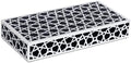 Handicrafts Home Large Decorative Storage Box with Lid, Black and White Moroccan Zellij Coffee Table Storage Box, Remote Control Holder, Keepsake Box for Living Room & Shelf Decor, Zellij 12 x 6 x 2 by HandicraftsHome