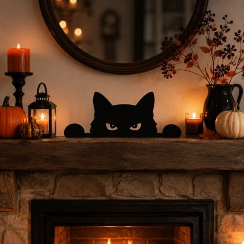 Home Decor Peeking Black Cat Signs Window Decorations - Image 7