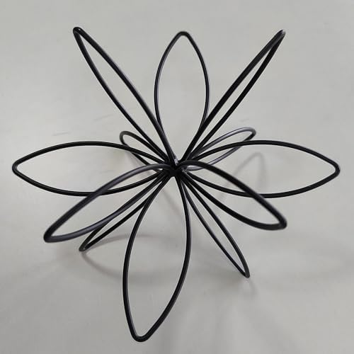 8" Black Sphere Decor, Abstract Tabletop Decorative Ball, Metal Floral Handmade Decorative Sculpture Home Decor Statues - Image 5
