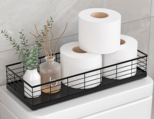 Toilet Paper Storage Basket, 16" Large Oak Wood Toilet Paper Basket by Focusonit