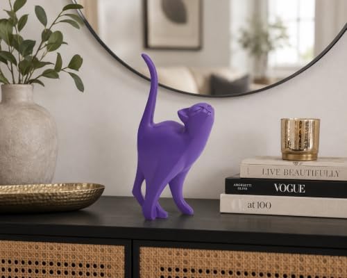 7 Inch Purple Proud Cat Statue - Image 5