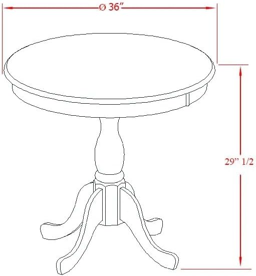 East West Furniture AMT-ABK-TP Antique Dining Table - Image 5