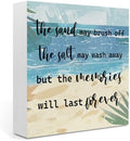 Coastal Room Decor Beach Decorations for Home Summer Decorations Wooden Box Sign for Home Office Farmhouse Table Shelf by IYEZH