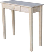 IC International Concepts, Rectangular Hall Table W/Drawer, Solid Real Wood by InternationalConcepts