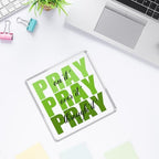 Green Room Decor, Inspirational Christian Gifts for Women, Green Dorm Bathroom Room Decoration, Office Decor for Women, Acrylic Office Desk Accessories Decoration Wall Art Sign - Pray through it - Image 4