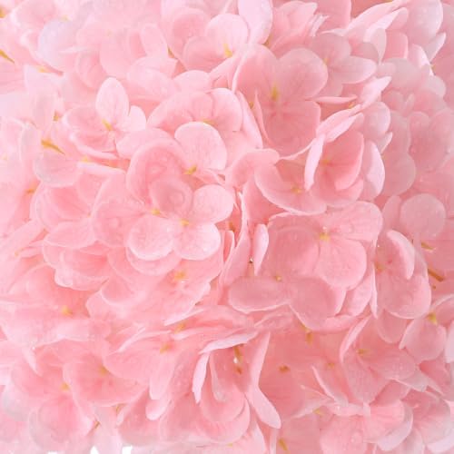 8 Pcs Real Touch Hydrangea Artificial Flowers, 21" Fake Flowers, Light Pink - Image 4