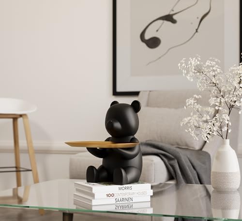 Key Bowl & Decorative Bowl for Entryway Table, Bear Key Holder & Catch All Tray, Decorative Dish for Keys, Jewelry & Candy, Cute Housewarming Gift, Apartment Home Decor (Matte Black) - Image 5