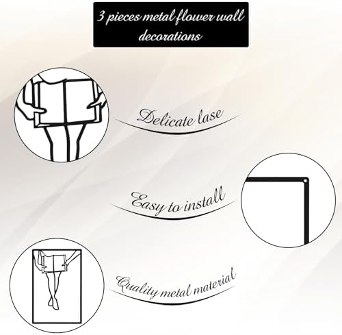 CHENGU 3 Pieces Metal Minimalist Abstract Woman Wall Art Line Drawing Wall Art Decor Single Line Female Home Hanging for Kitchen Bathroom Living Room - Image 6