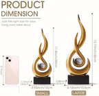 FJS Gold Abstract Flame Sculpture for Living Room Coffee Table Decor - Image 3