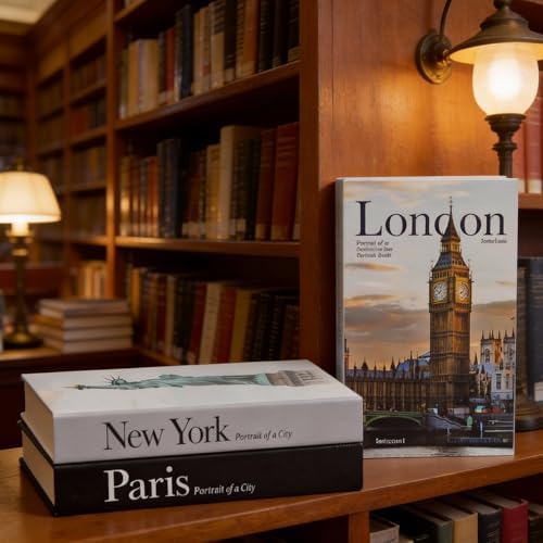 3 PCS Faux Decorative Books for Home Decor-Coffee Table Books Decor-Aesthetic Fake/Faux Books for Decoration,libros Decoration for Coffee Table, Shelf Accessories (3-Paris London New York Shipaitu) - Image 4