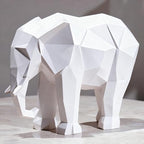 Cynkeyee Resin Elephant Statue Figurine - 4.5 in White Statues Decorations by Cynkeyee