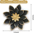 LIFFY 9.2“ Black and Gold Metal Flower Wall Art, Modern Rustic Floral Decor for Indoor Living Room Bedroom Office Outdoor Garden Patio Yard - Image 3