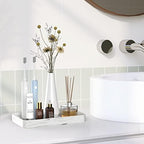 Gurygo 10" Vanity Tray for Bathroom - Hand Towel Tray Organizer for Paper Napkins - Bathroom Vanity Counter Organization - Ceramic Soap Dispenser Tray for Kitchen Counter (Marble White, Set/1)… - Image 5