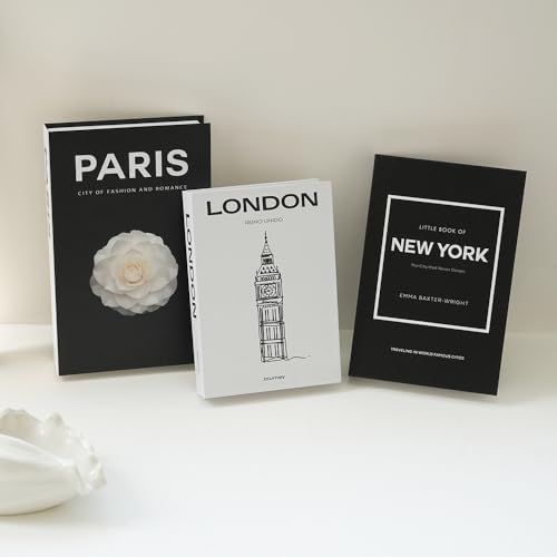 3 PCS Faux Decorative Books for Home Decor-Coffee Table Books Decor-Aesthetic Fake/Faux Books for Decoration,libros Decoration for Coffee Table, Shelf Accessories (3-Mix-Paris Newyork London) - Image 7
